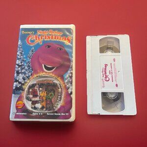 Barney's The Night Before Christmas VHS Video White Tape Lyrick 1999 Clamshell